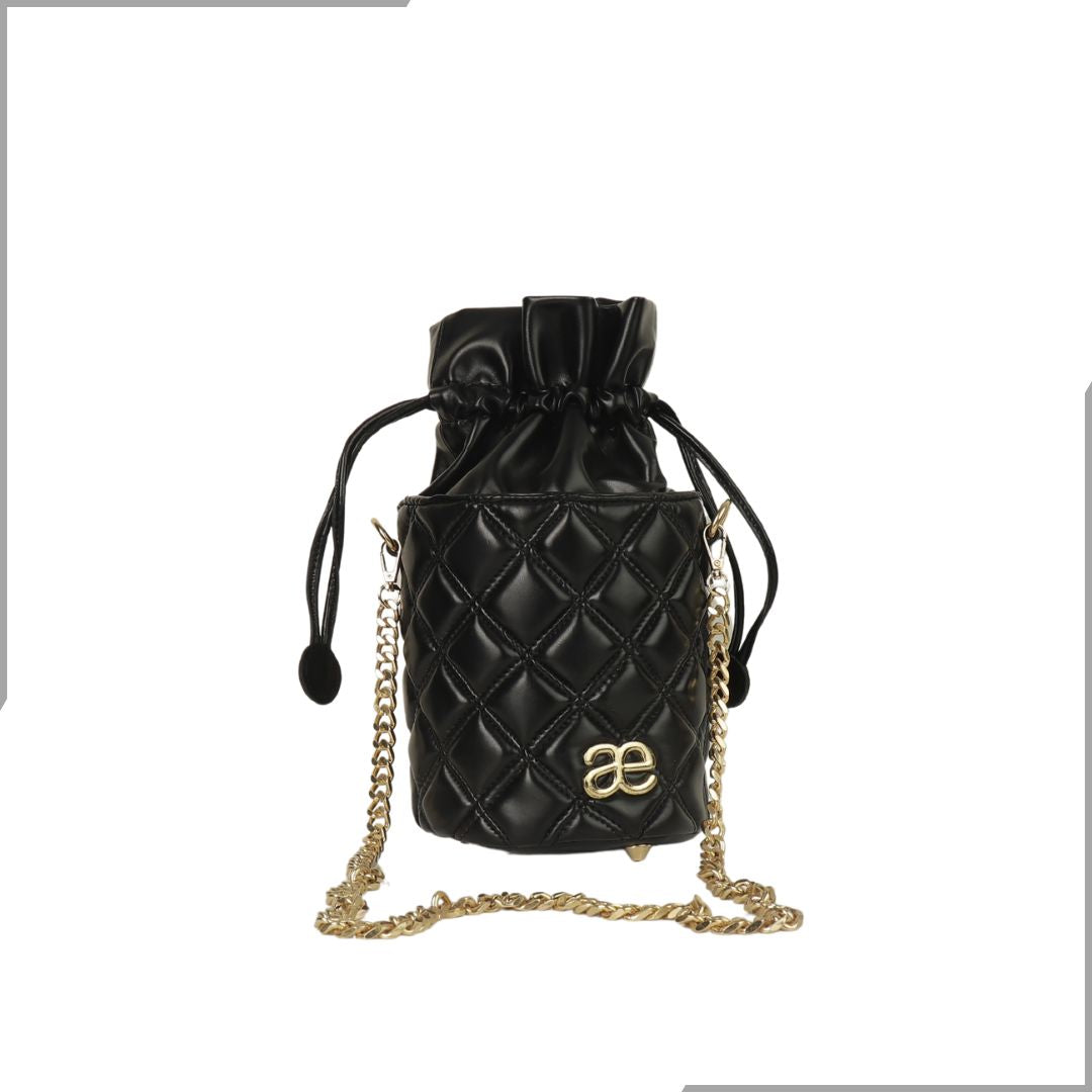 Aegte Quilted Trendy Tan Drawstring Potli Bag (7923307675861)