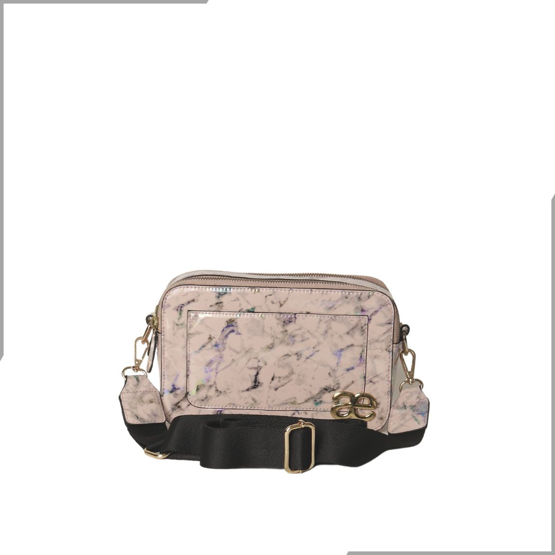 Aegte Black Marble Solid Box Crossbody Shoulder Bag with Detachable Broad Belt (7880097759445)