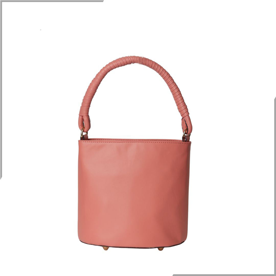 Aegte Snow White Bucket Handbag with handwoven Cuff Hold & Long Sling Carry Belt (7854060241109)