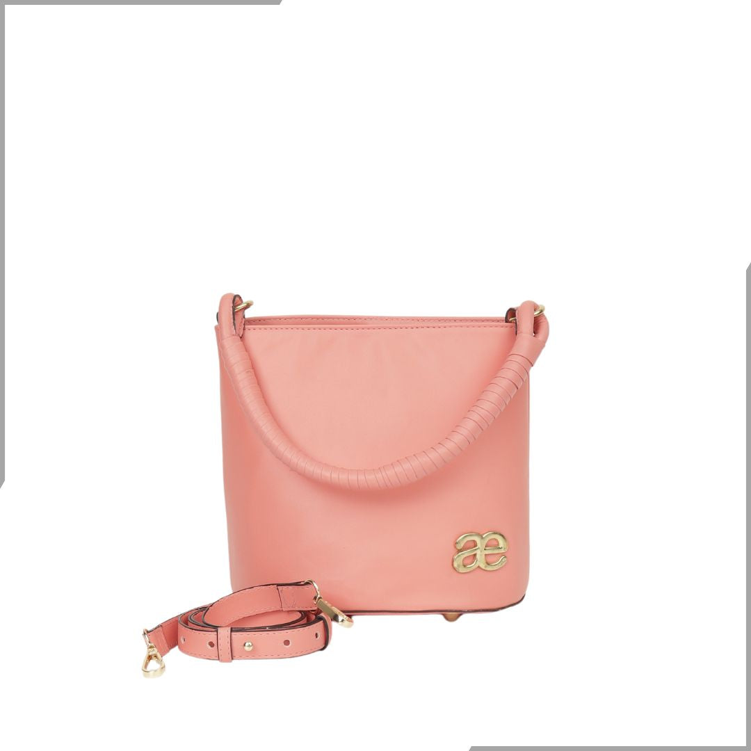 Aegte Snow White Bucket Handbag with handwoven Cuff Hold & Long Sling Carry Belt (7854060241109)