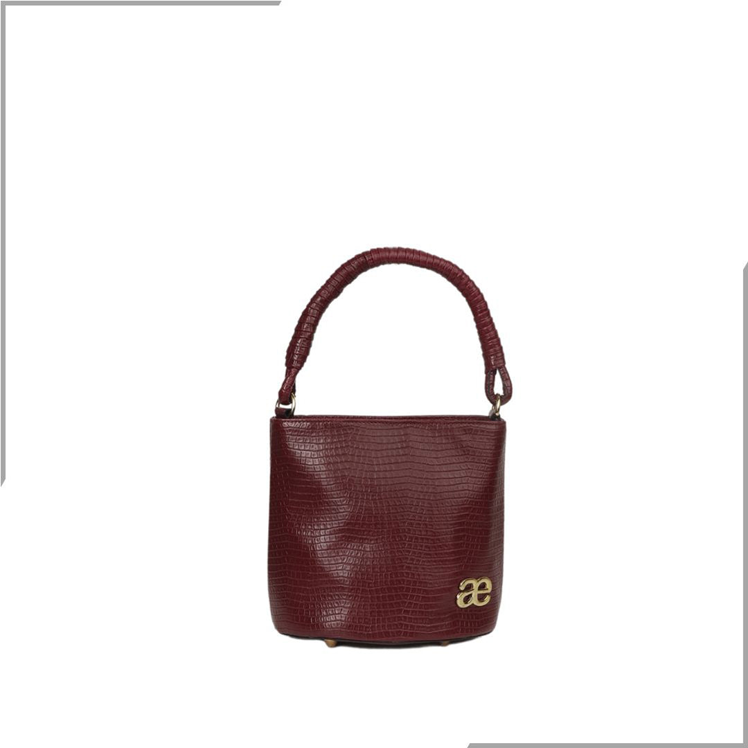 Aegte Snow White Bucket Handbag with handwoven Cuff Hold & Long Sling Carry Belt (7854060241109)