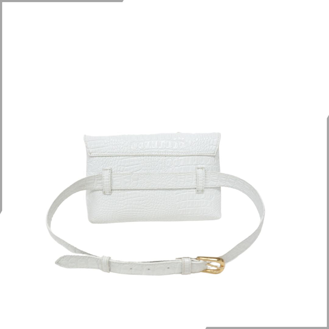 Aegte Croco White Waist Belt Bag (7895832658133)