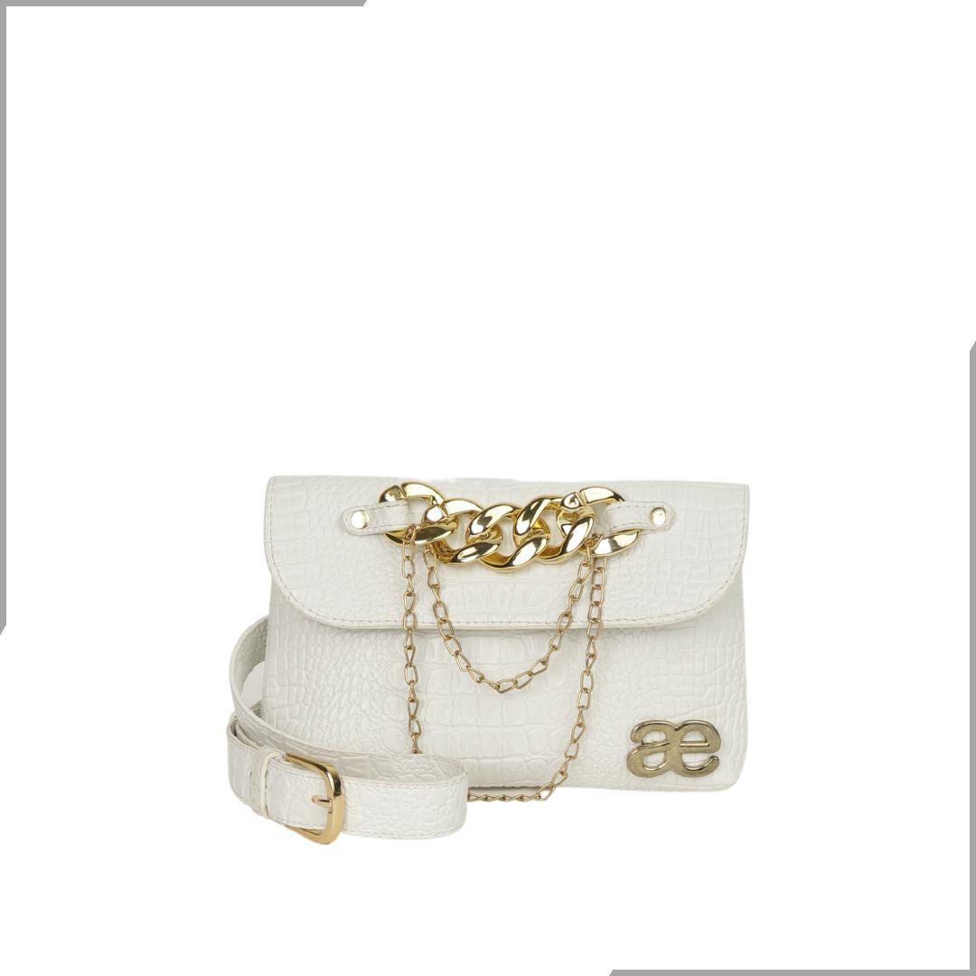 Aegte Croco White Waist Belt Bag (7895832658133)