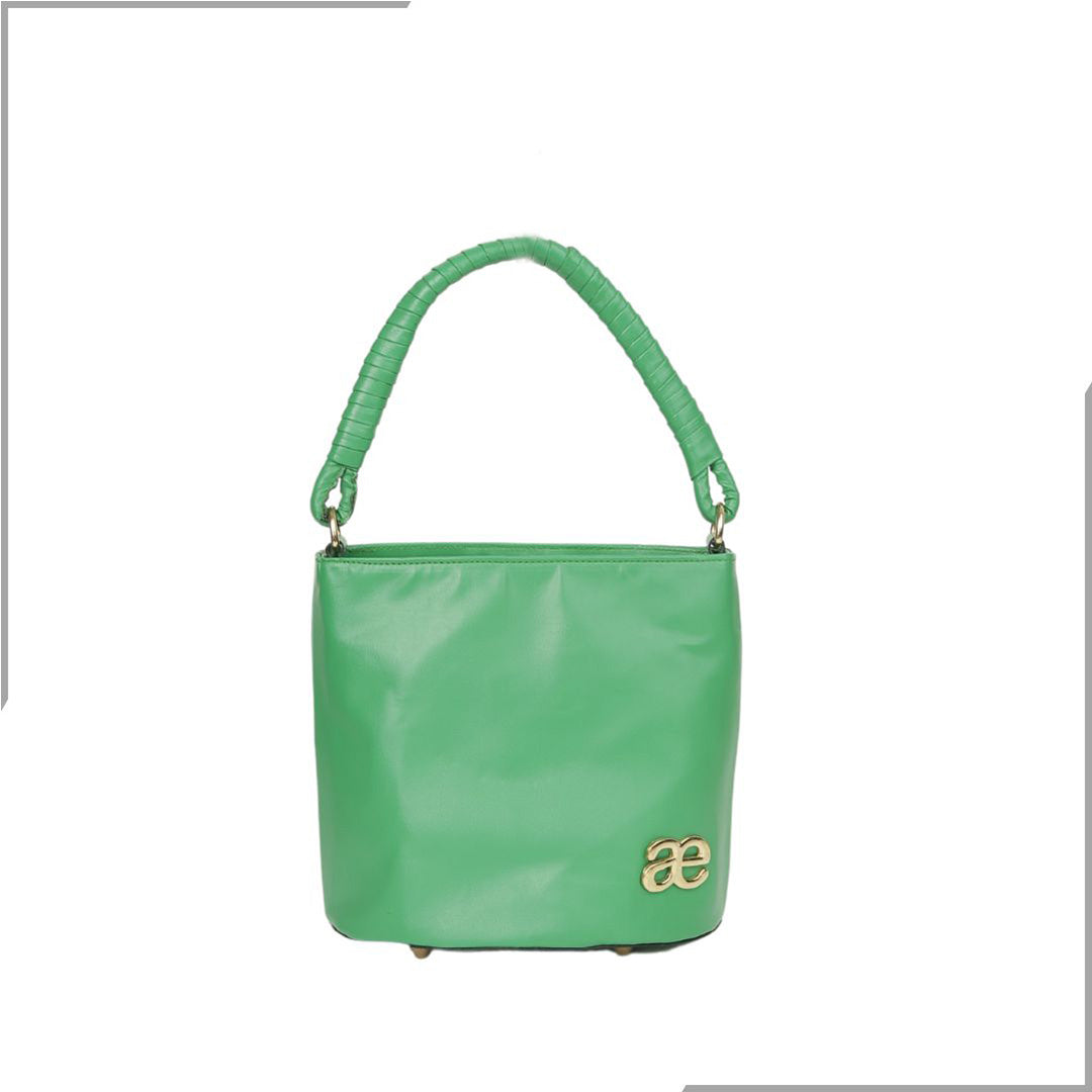 Aegte Snow White Bucket Handbag with handwoven Cuff Hold & Long Sling Carry Belt (7854060241109)