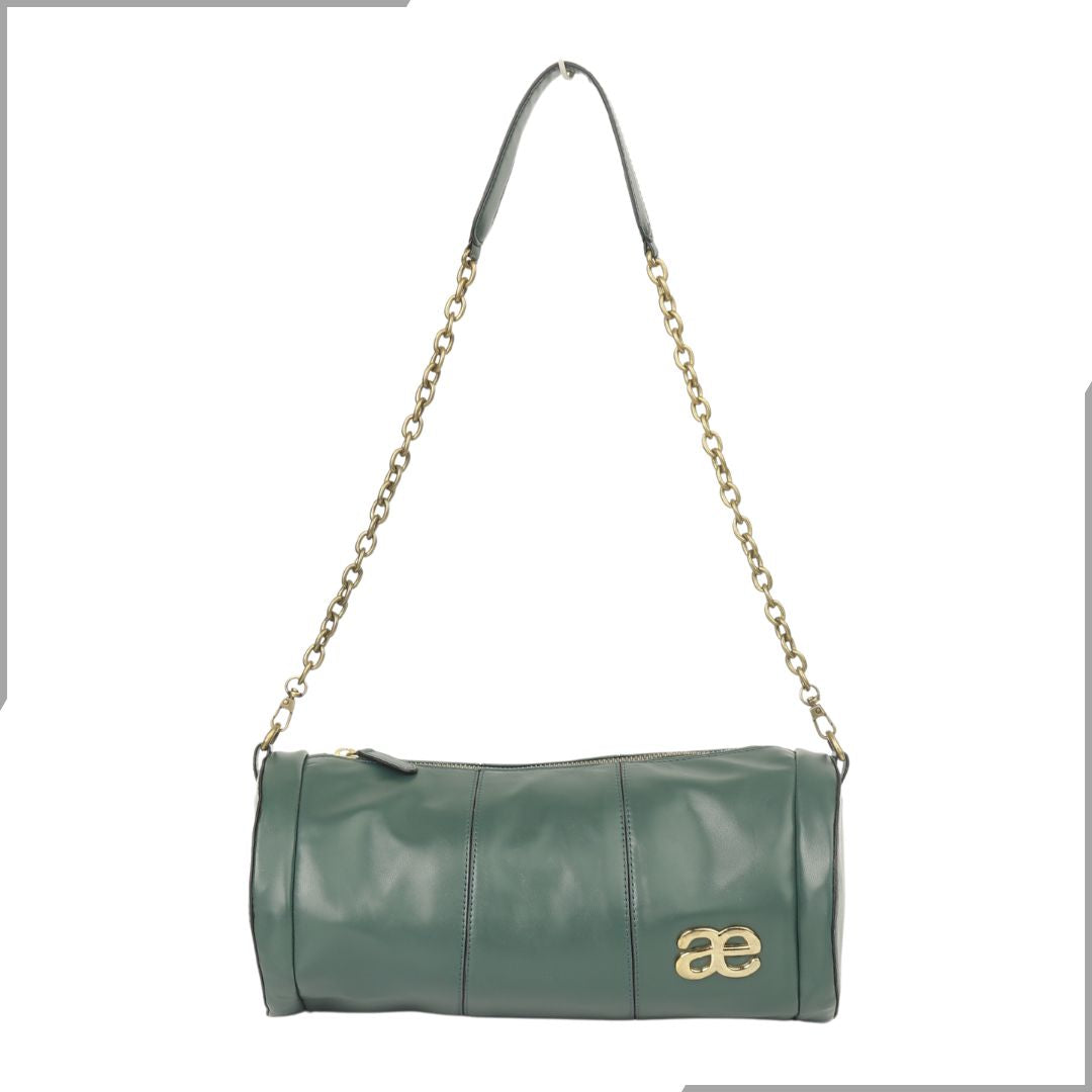 Aegte Shine Black Duffle Chain Bag (7895747657941)