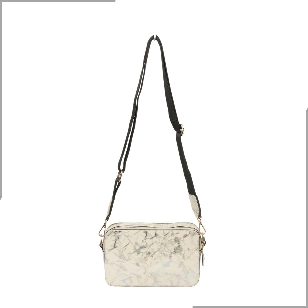 Aegte Latte Cream Marble Solid Box Crossbody Shoulder Bag with Detachable Broad Belt (7880090386645)