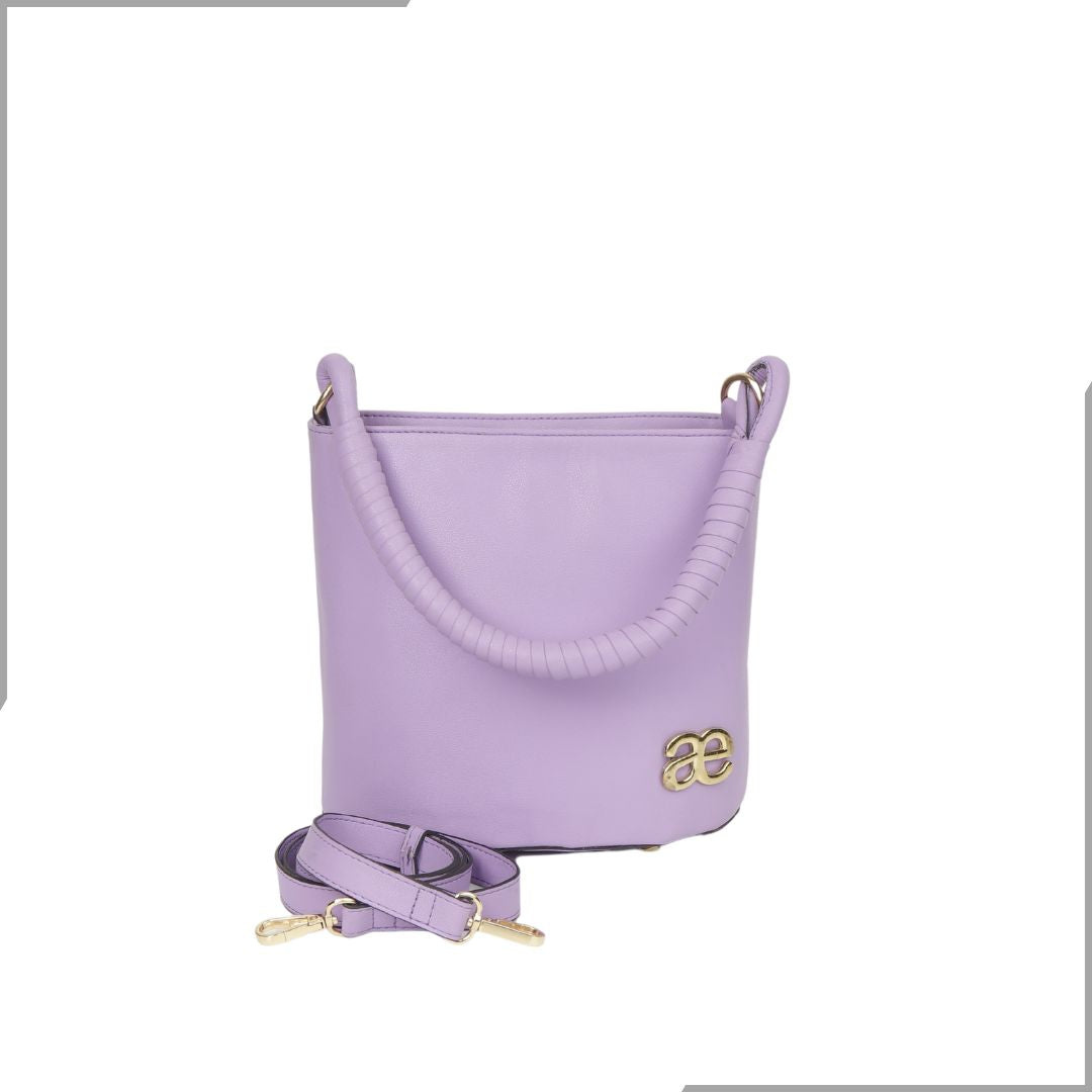 Aegte Snow White Bucket Handbag with handwoven Cuff Hold & Long Sling Carry Belt (7854060241109)
