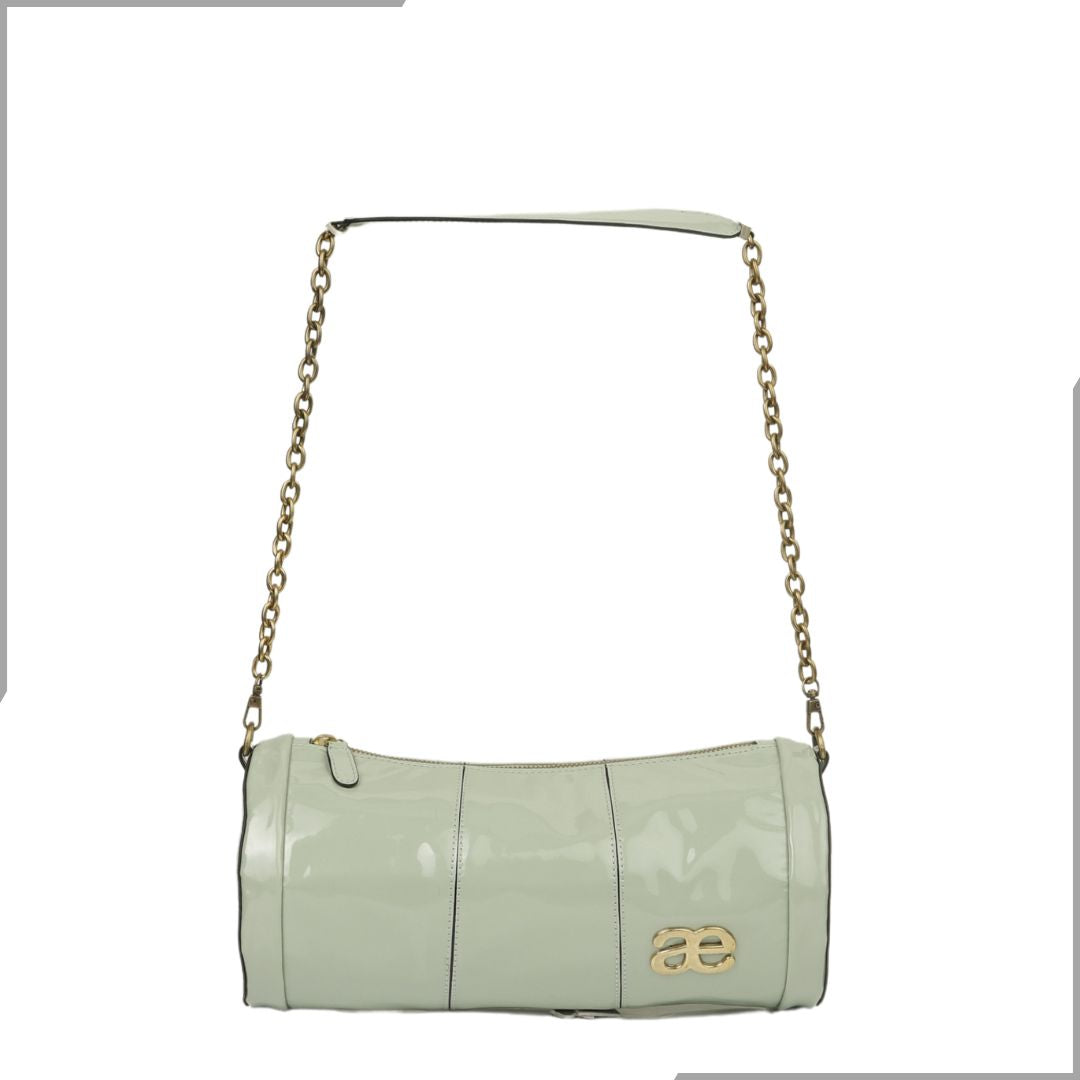 Aegte Silk White Duffle Chain Bag (7911843496149)
