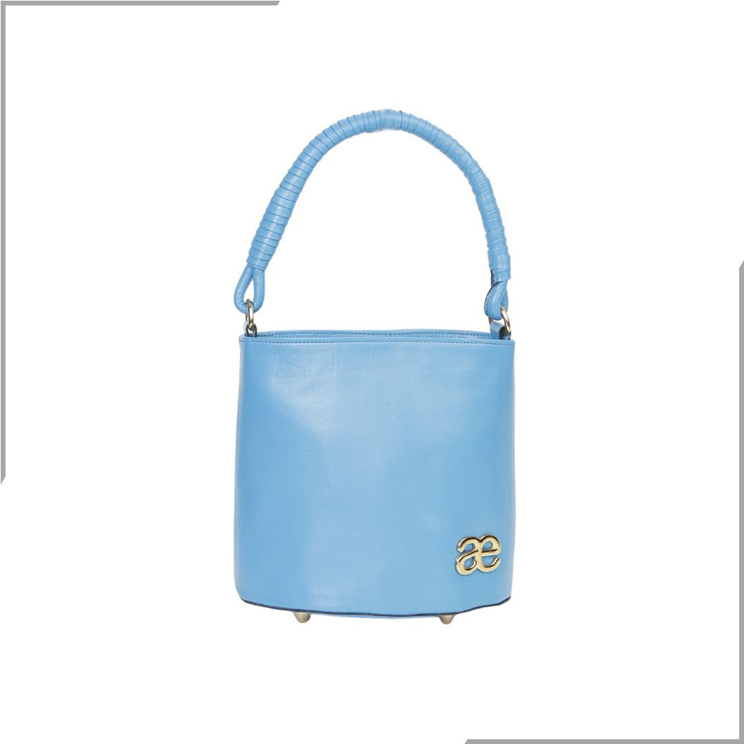 Aegte Snow White Bucket Handbag with handwoven Cuff Hold & Long Sling Carry Belt (7854060241109)