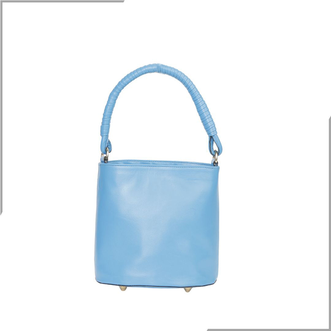 Aegte Snow White Bucket Handbag with handwoven Cuff Hold & Long Sling Carry Belt (7854060241109)