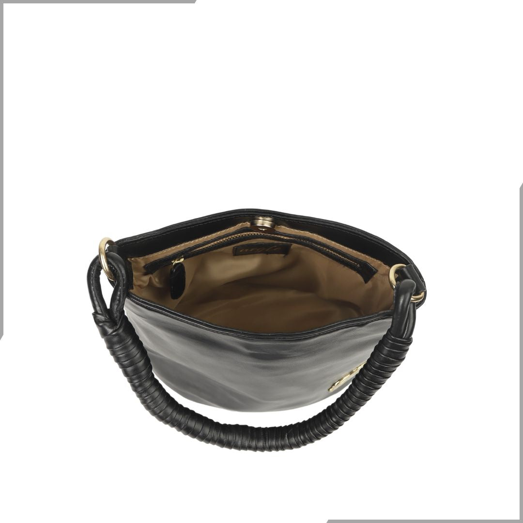 Aegte Snow White Bucket Handbag with handwoven Cuff Hold & Long Sling Carry Belt (7854060241109)