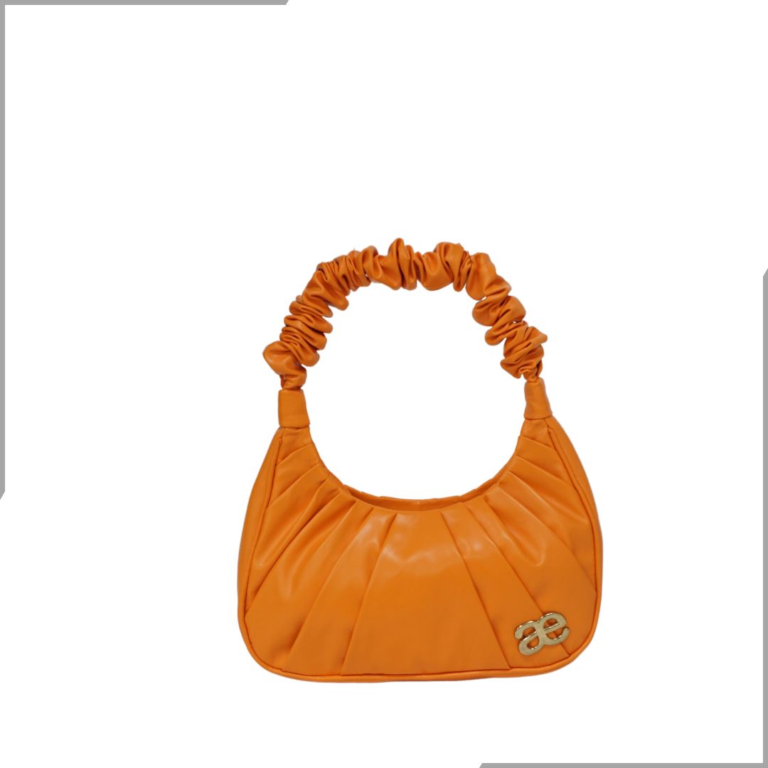 Aegte Ruffle Strap Silky Cream Shoulder Bag   Pleated Handbag (7870724145365)