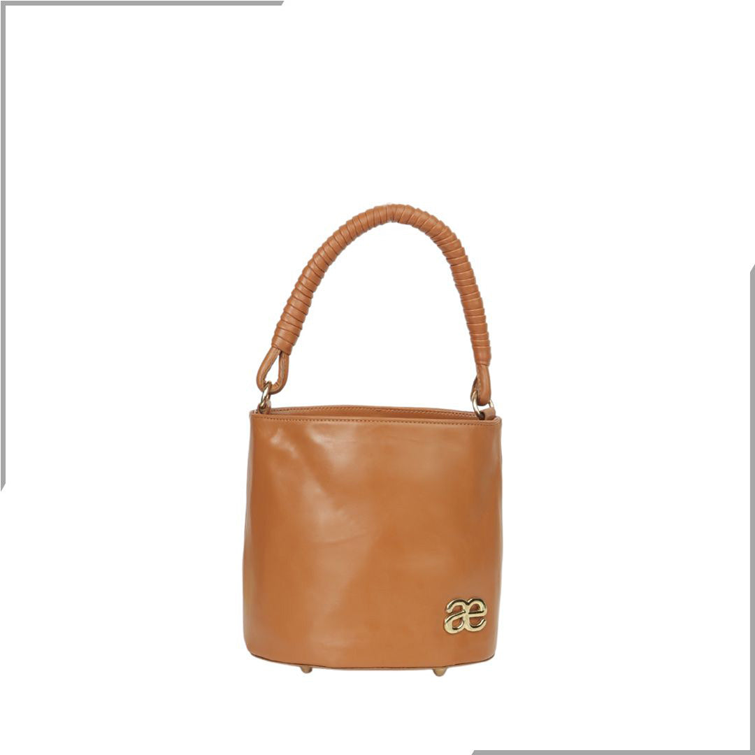 Aegte Croco Maroon Bucket Handbag with handwoven Cuff Hold & Long Sling Carry Belt (7870746329301)