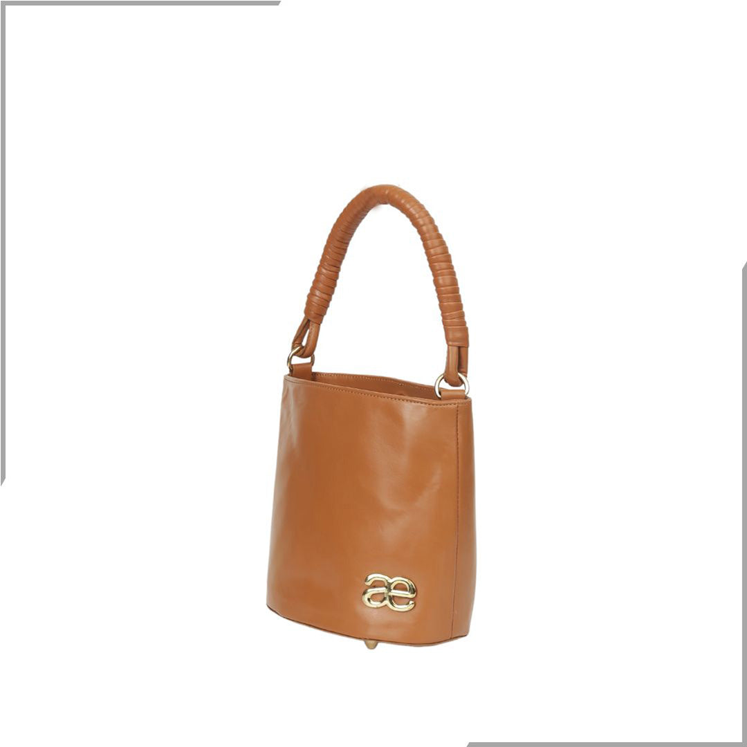 Aegte Croco Maroon Bucket Handbag with handwoven Cuff Hold & Long Sling Carry Belt (7870746329301)