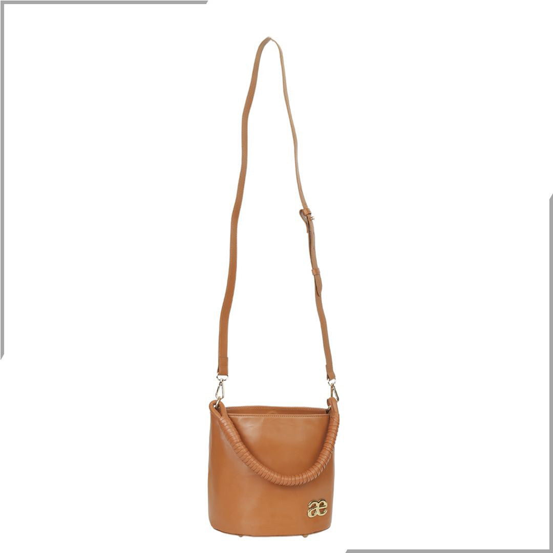 Aegte Croco Maroon Bucket Handbag with handwoven Cuff Hold & Long Sling Carry Belt (7870746329301)