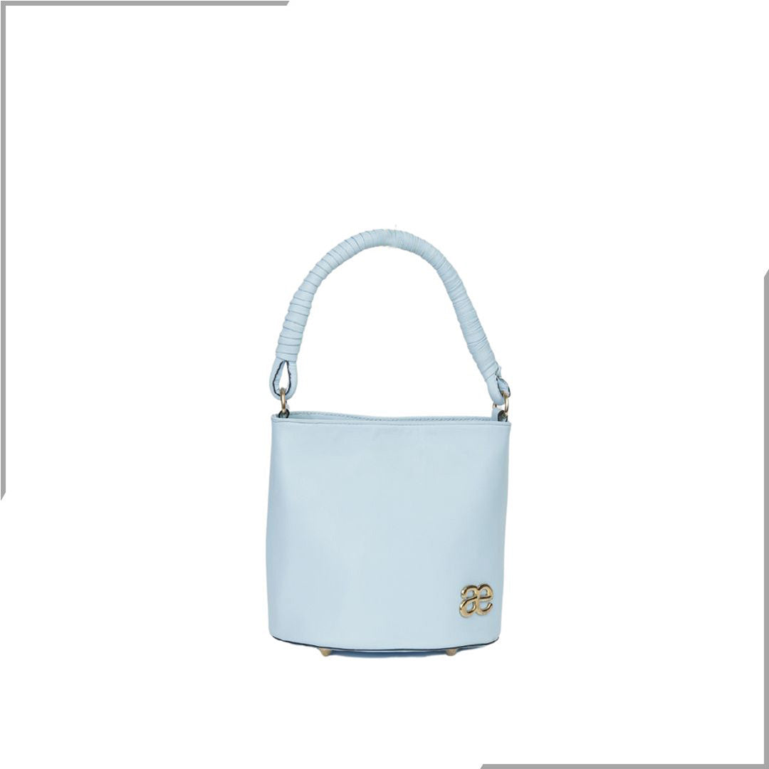 Aegte Vibrant Aqua Bucket Handbag with handwoven Cuff Hold & Long Sling Carry Belt (7880020132053)