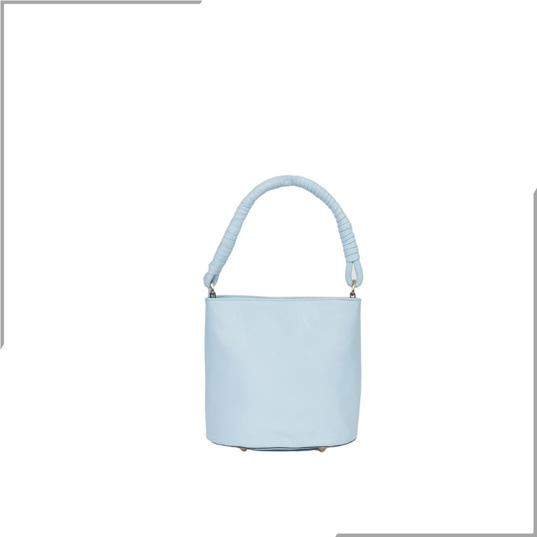 Aegte Vibrant Aqua Bucket Handbag with handwoven Cuff Hold & Long Sling Carry Belt (7880020132053)