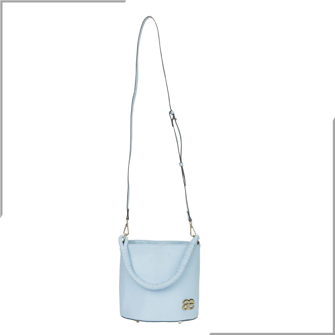Aegte Snow White Bucket Handbag with handwoven Cuff Hold & Long Sling Carry Belt (7854060241109)