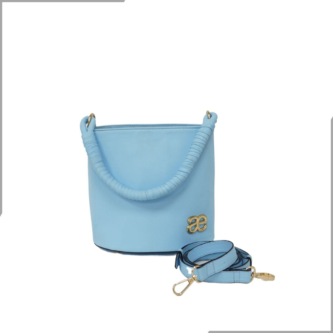 Aegte Snow White Bucket Handbag with handwoven Cuff Hold & Long Sling Carry Belt (7854060241109)