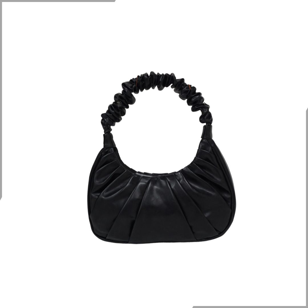 Aegte Ruffle Strap Summery Orange Shoulder Bag Pleated Handbag (7870734893269)