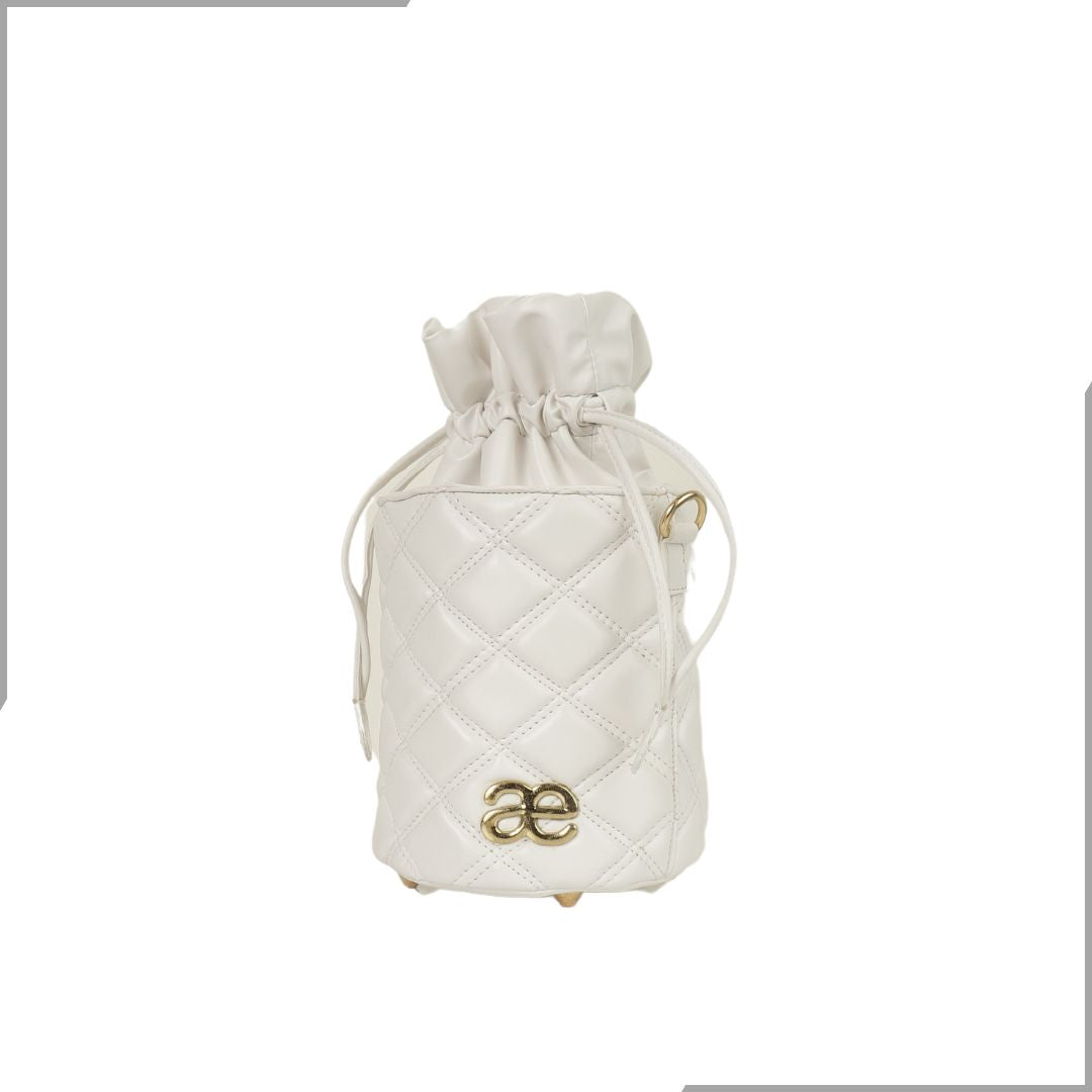 Aegte Quilted Trendy Tan Drawstring Potli Bag (7923307675861)