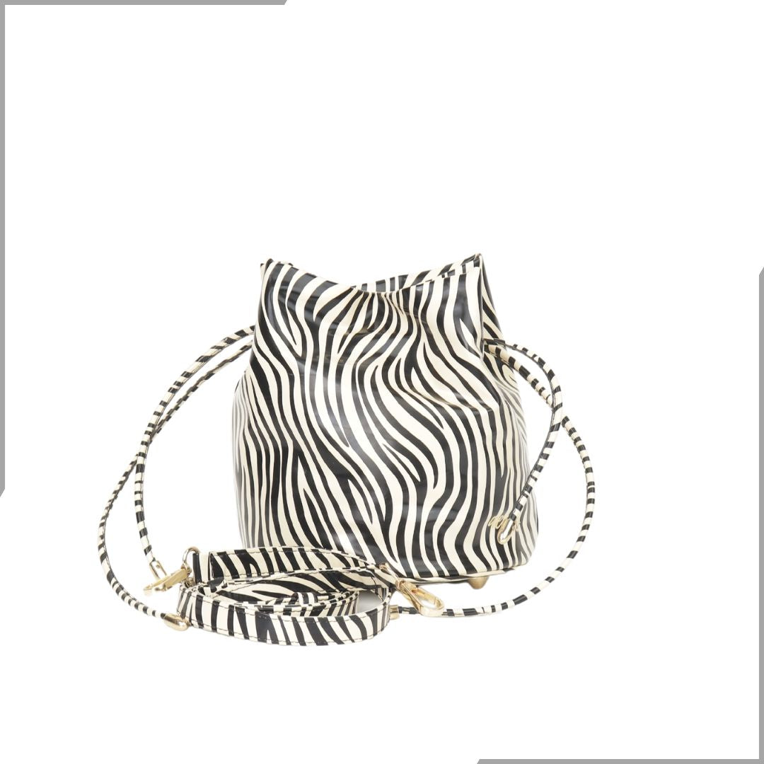 Aegte Feathery White Potli Round Bag with Golden Convertible Chain Strap & Long Sling Carry Belt (7794664866005)