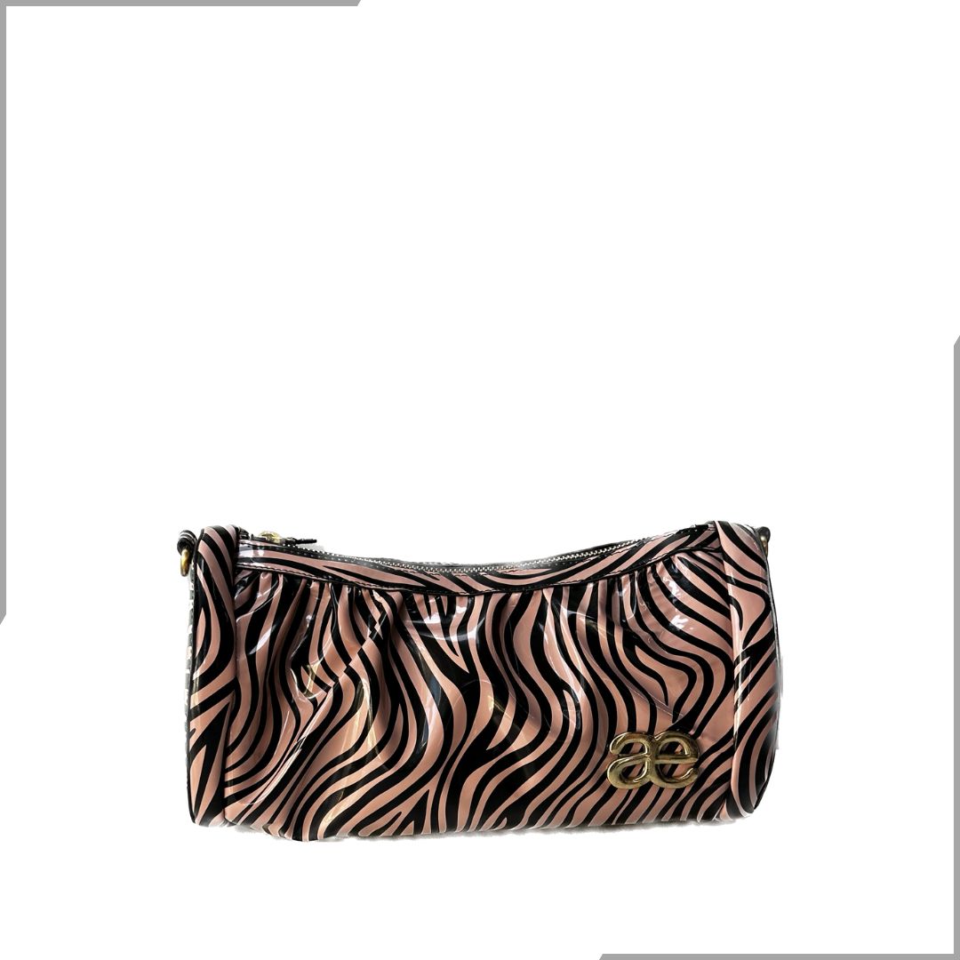 Aegte Animal Print Pleated Duffle Bag with detachable Ruffled Handle and Long Chain Carry (7933296345301)