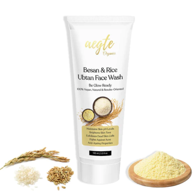 Aegte Organics Besan & Rice Ubtan Face Wash | Removes Dead Skin & Adds Bridal Glow (7759859515605)