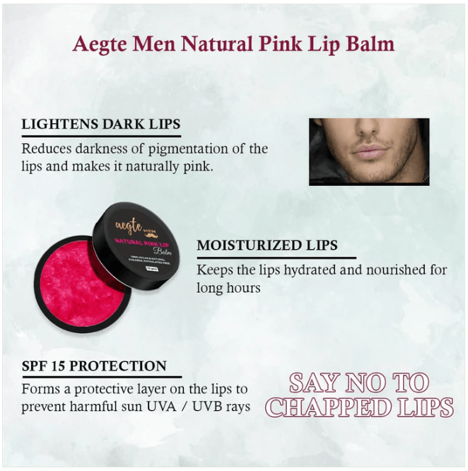 Aegte Men Natural Pink Lip Balm with Beetroot and Tomato (7919959015637)